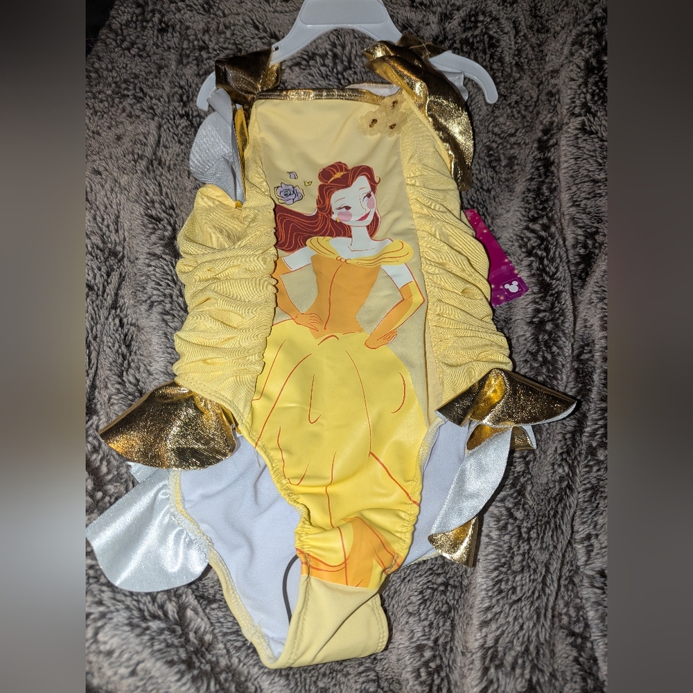 DISNEY PRINCESS Belle Kids Swimsuit 8 NWT
